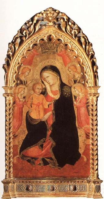GADDI, Agnolo Madonna of Humility with Six Angels Spain oil painting art